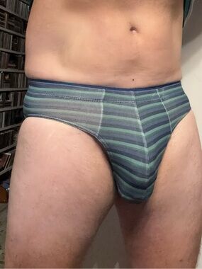 Jockey Green and Navy Striped Men's Briefs